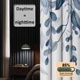 thumbnail image 3 of Navy Blue Eucalyptus Blackout Curtains for Bedroom/Living Room, Pinch Pleated Black Out Curtains, Watercolor Spring Weeping Botanical Room Darkening Window Drapes with Hooks 2 Panels, 39"x70", 3 of 8
