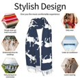 thumbnail image 6 of Shawl Wraps for Women - Aesthetic reindeer moose navyblue Oversized Fall Winter Fashion Blanket Scarf for Women, 6 of 6