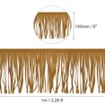 thumbnail image 2 of Uxcell 1 Yard 6 Inch PU Leather Fringe Trim DIY Tassel Fringe for Sewing, Khaki, 2 of 6