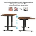 thumbnail image 5 of Electric L Shaped Standing Desk, Height Adjustable Corner Desk, Sit Stand L Computer Desk for Office with 4 Memory Presets, Under Desk Cable Basket, Side Hooks, Home Office Workstation, Rustic Brown, 5 of 11