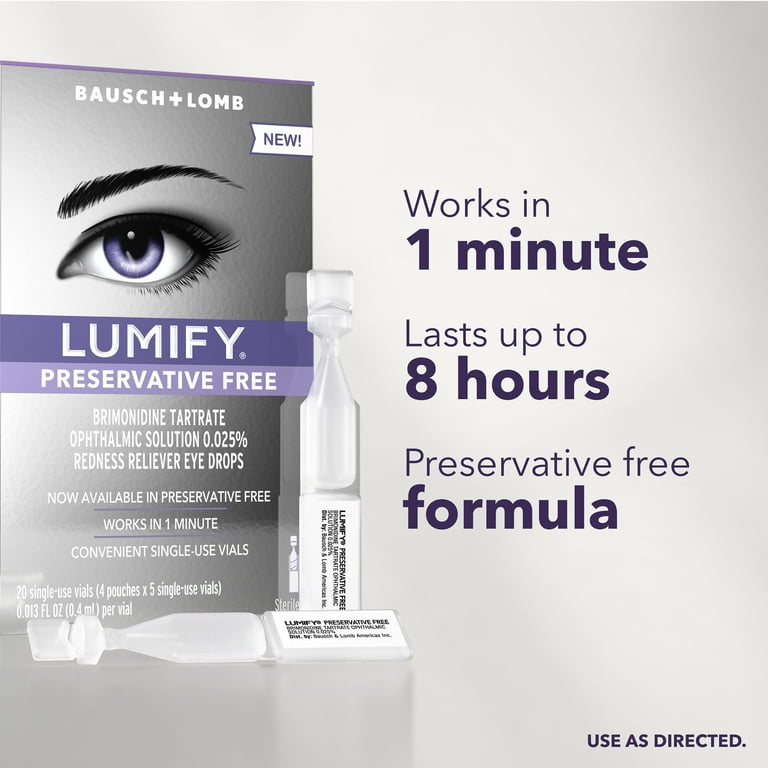 LUMIFY ルミファイ Redness Reliever Eye Drops 20 Single Use LUMIFY Preservative Free Redness Reliever Eye Drops, For