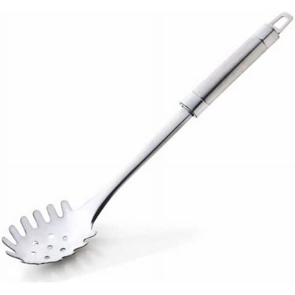 Spaghetti Server, Rustproof, Integral Forming, Durable Stainless Steel Pasta Fork with Vacuum Ergonomic Handle, Comfortable Grip Design Spaghetti Server for Kitchen, 14 Inches