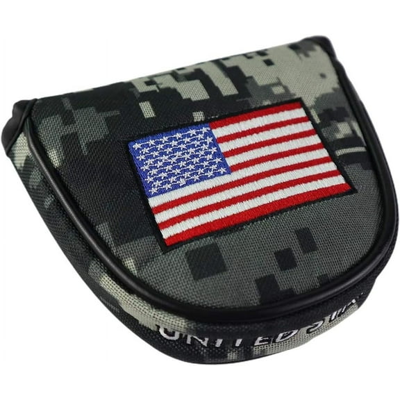 Golf Putter Cover USA Camouflage Golf Mallet Putter Head Cover Protector Magnetic Closure