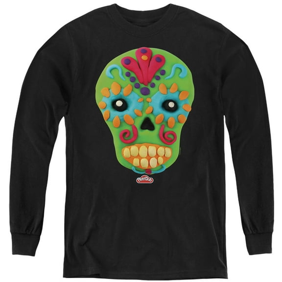 Play Doh Sugar Skull Youth Long Sleeve T-Shirt Black