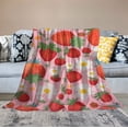 thumbnail image 2 of JEUXUS  Pink Strawberry Flannel Blanket, All Season Soft Cozy Plush Bed Throw fit Bedroom Living Room Sofa Couch Bedding Office Cinema Farmhouse Beach Yoga Travel for Newborn Baby, 2 of 6