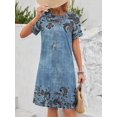 thumbnail image 1 of RWJDXD Robe à Col Rond Imprimée Numérique 3d Série Géométrique à Manches Courtes Ample Transfrontalière Aliexpress en Gros WQ6, 1 of 1
