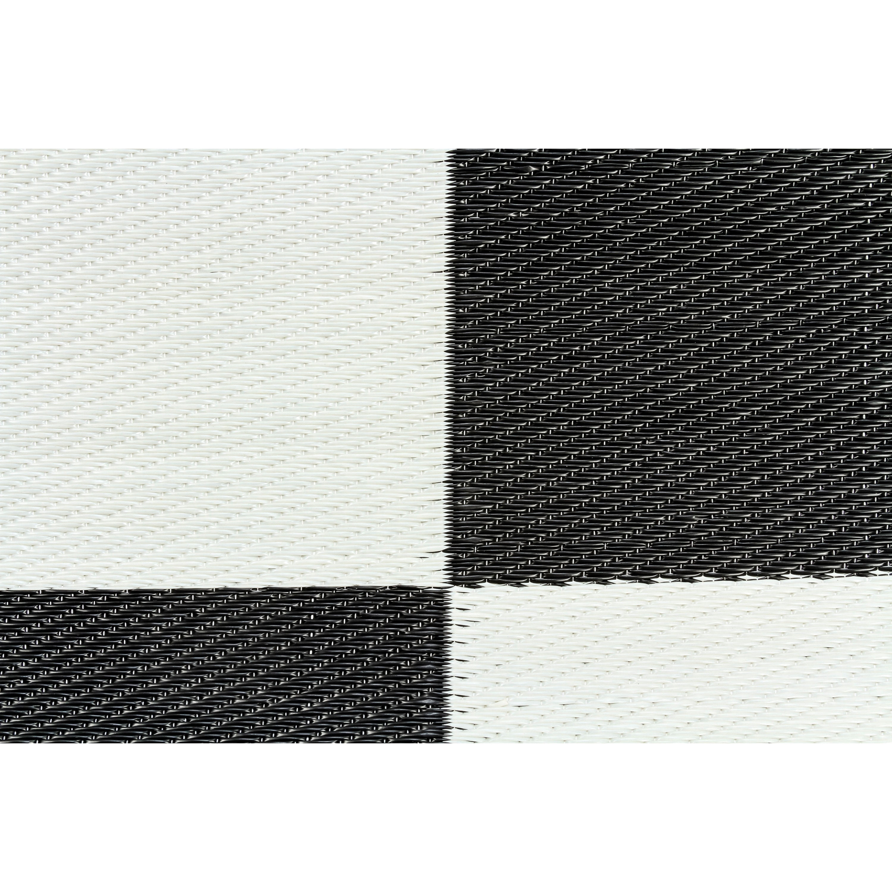Camping for RV Patio Carry Bag and Rug Stakes Included 9 x 12 Black and White Weather Resistant Basics Outdoor Mat