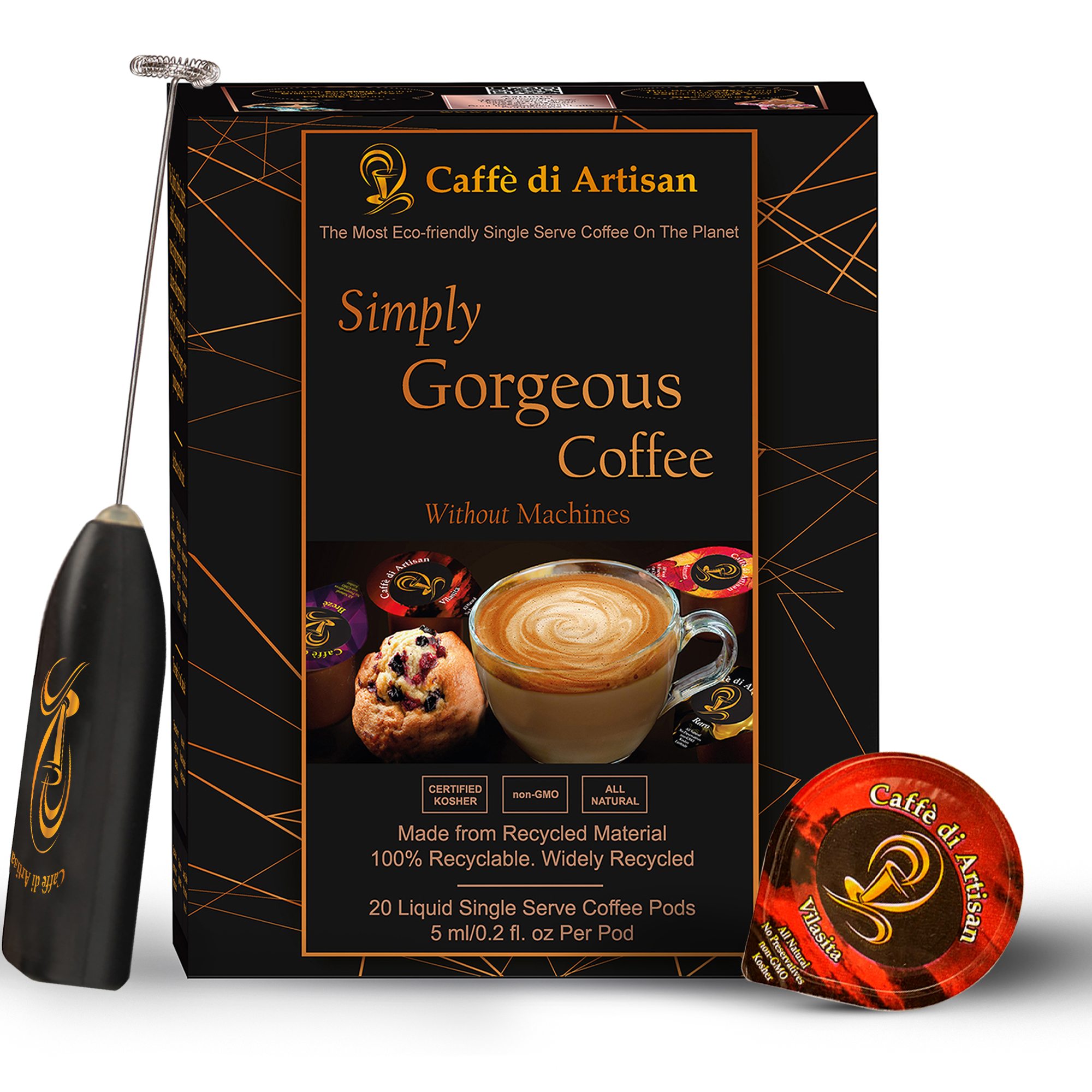 Caffè di Artisan Single Serve Organic Strong Liquid Coffee Concentrate