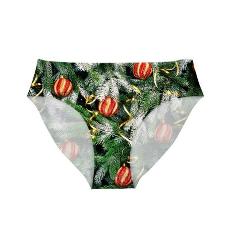 

Women s Christmas Printed Underwear Briefs Ice Silk Casual Comfortable Underwear Women s Underwear