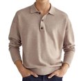 thumbnail image 2 of Top De Hombre, Top Informal De Moda Para Hombre, Transpirable, Cuello Vuelto, Manga Larga, Botón Frontal Para Citas ANGGREK No, 2 of 6