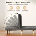 thumbnail image 2 of Convertible Folding Sofa Bed, Lofka Sleeper Couch with  Pillow & 6-Position  Adjustable Backrest for Living Room, Home Office, Dark Grey, 2 of 8