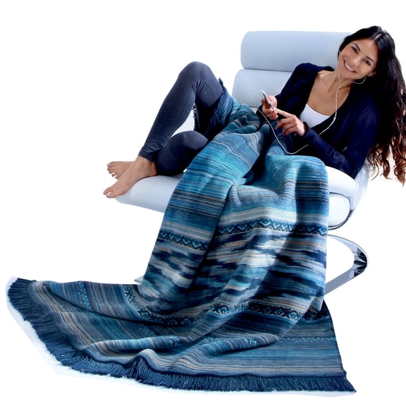 Biederlack Collection - Thermosoft Throws Blue Mediterranean