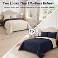 thumbnail image 3 of Loomsnest 3-Piece Full/Queen Comforter Set, All Season Duvet Insert, Soft, Lightweight, Diamond Stitched, Reversible Down Alternative Comforter (Beige & Navy), 3 of 7