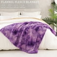 thumbnail image 5 of Exclusivo Mezcla Large Soft Fleece Throw Blanket, 50"x70" Stylish Jacquard Throw Blanket for Couch, Cozy, Warm, Lightweight Tie-dye Purple Blanket, 5 of 9