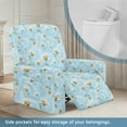 thumbnail image 3 of Xixirimido Daisy Flowers Blue Pattern Recliner Chair Cover 4-Pieces Lazyboy Cover for Recliner Chair with Storage Pockets Furniture Protector for Living Room Printed Sofa Slipcover, 3 of 8