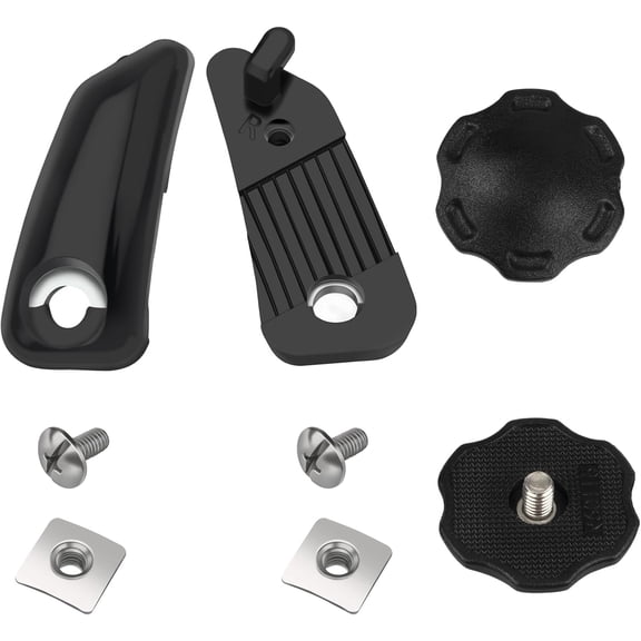 Football Helmet Thumb Screws & Loc Chinstrap Fastener Kit - Fits Riddell Speed Flex Helmet, Stabilizes Football Chin Strap for Enhanced Head Safety, Black