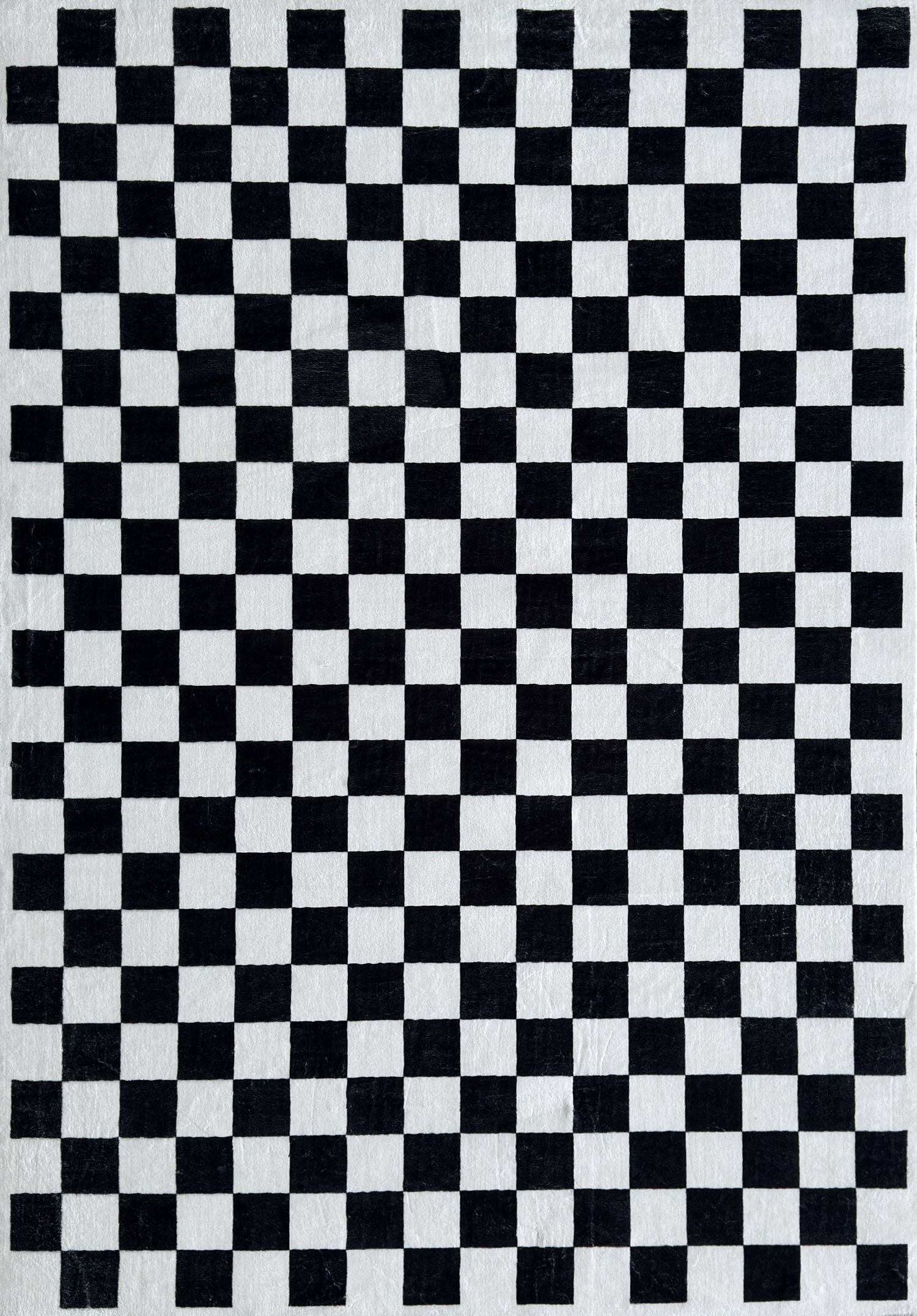 Tapis de surface Géométrique Rug Branch Metro Checkered Noir 5' x 8' (Taille exacte: 5'3" x 7'7") Noir Contemporain - Living Room, Bedroom, Dining Room, and Kitchen