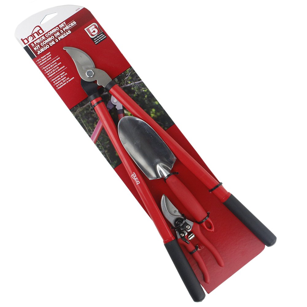 Bond 3 Piece Garden Tool Set Combo 24" Bypass Lopper 8" Pruner Aluminum
