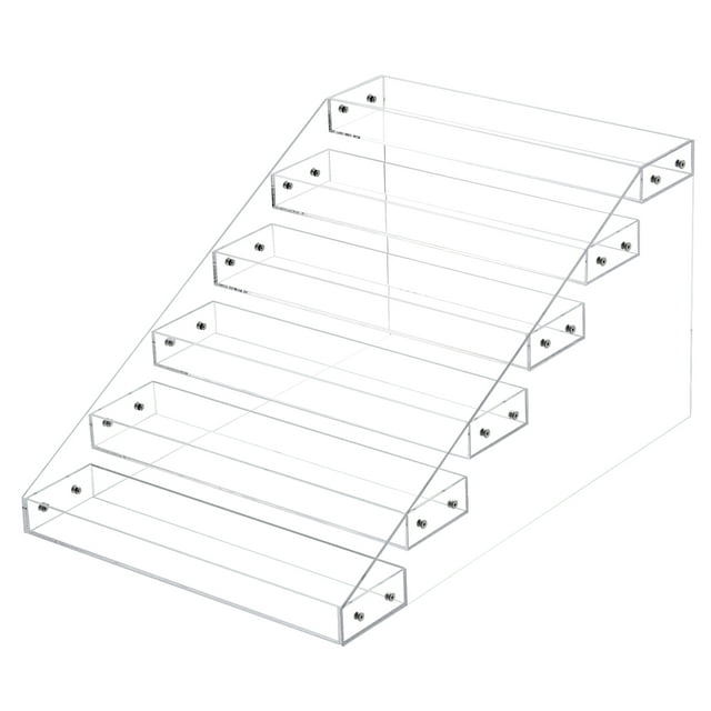 6 Nivel Especias Estante Organizador, Acrílico Especias Cajón Organizador Estante Condimentos Tarro Estante Adecuado para Cocina Encimera, Alacena, Despensa, Armario, Transparente
