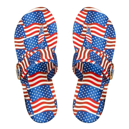

NOKIO Women s Summer Feet Clip Toe Flat Bottom Independent Day Print Buckle Slippers Women’s Flip Flops Platform Sandals Wedge Flip Flop Thong Sandal