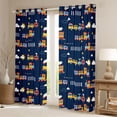 thumbnail image 2 of Castle Fairy Cartoon Train Curtains Pack of 2 (42x84 Each) for Boys, Cloud Star Art Curtains Blackout for Bedroom, Navy Yellow, 2 of 6
