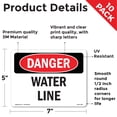 thumbnail image 2 of Water Line OSHA Danger Vinyl Decal Label 7 Inch x 5 Inch - 10 Pack, 2 of 6