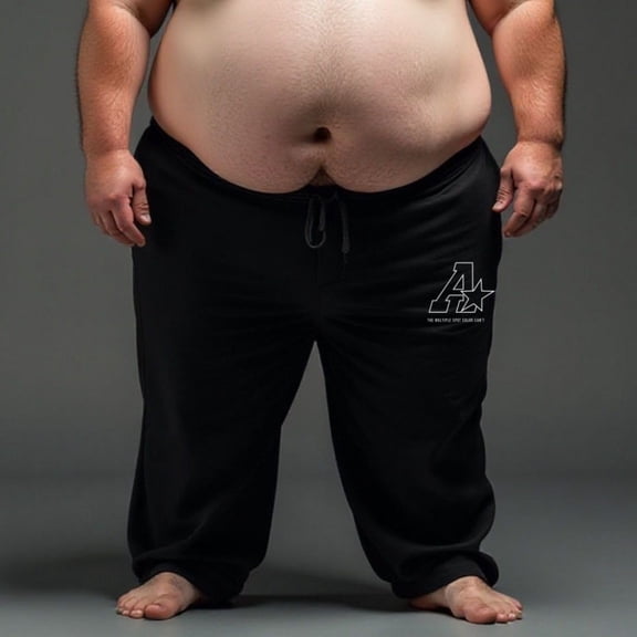 Men's Plus Size Sweatpants, Oversized Drawstring Loose Jogger Trousers