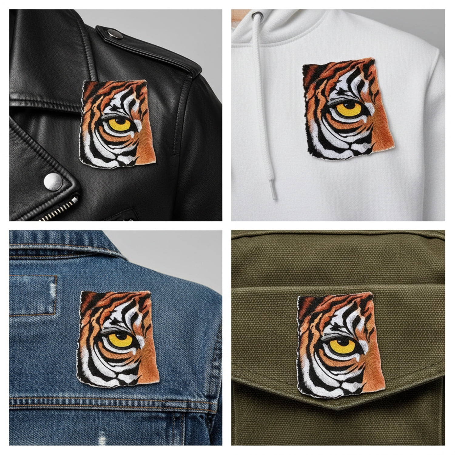 Custom and Unique Eye of Tiger Embroidered Iron on/Sew Patch [7"4.72"]