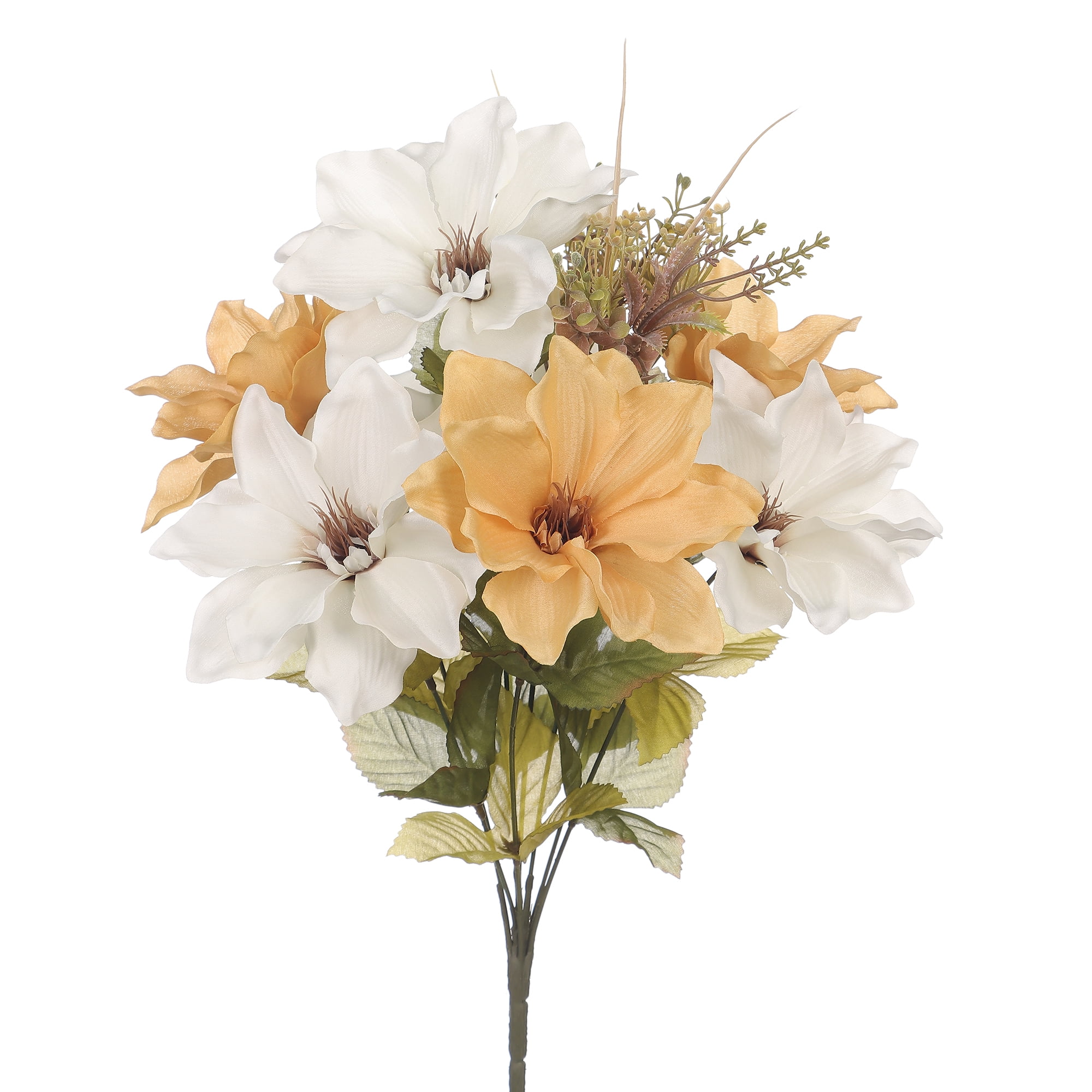 Mainstays 19'' Artificial Floral Mixed Magnolia Bush, Decoration