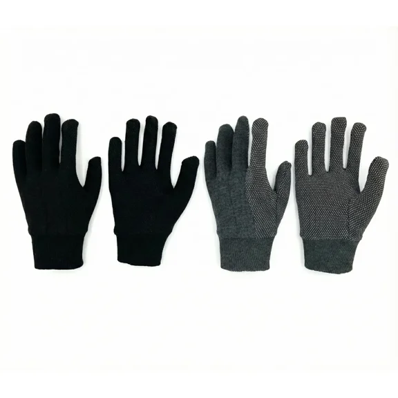 Dotted Jersey Gloves Cold Weather Grip Gray Pairs Work Cotton XL 1Pair