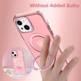 thumbnail image 5 of Magnetic for iPhone 14 Plus Case with Stand[Compatible with MagSafe]，Shockproof Magnetic Kickstand Slim Translucent Cover for iPhone 14 Plus Case with Ring Stand,Pink, 5 of 12
