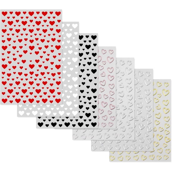 7 Pieces Of Heart-Shaped Manicure Stickers, Self-Adhesive Manicure Stickers, Diy Nail Art, Nail Decorations, Manicure Accessories.