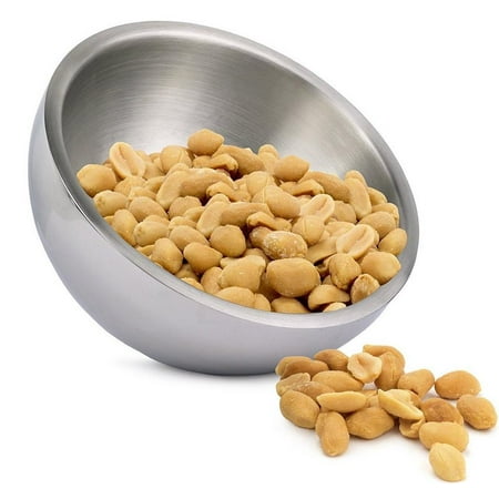 Compote Candy Dish - Estilo Stainless Steel Nut and Candy Dish, Dual Angle Double-wall Serving Bowl, 7.75 inches diameter