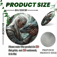 thumbnail image 4 of Elven Warrior & Dragon Fantasy Mythical Wall Decor Sign, 1pc, 8" Round Aluminum Wall Art Metal Sign, Wall Decor For Kitchen, Door, Office, Bedroom Decor, Best Gift For Room, Home Decor, Easter, 4 of 7