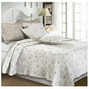 Peony Grey Twin Quilt Set