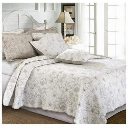 Peony Grey Twin Quilt Set