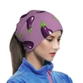 thumbnail image 6 of Neck Gaiter Face Cover Scarf, purple Eggplant Pattern Soft Face Sun Mask Cover Scarf Headband Cooling Sweat Absorbing Bandanas Hiking Cycling Running, 6 of 7
