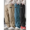 thumbnail image 2 of Mens Corduroy Casual Pants Fashion Loose Fit Wide Leg Pants Straight Sweatpants Elastic Waist Drawstring, 2 of 6