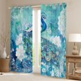 thumbnail image 2 of jejeloiu Bohemian Peacock Black Out Curtains,Vinatge Floral Flowers Curtains Pack of 2 (42x63 Each),White Cyan Bedroom Curtains For Teens,Super Cozy Room Decor, 2 of 6