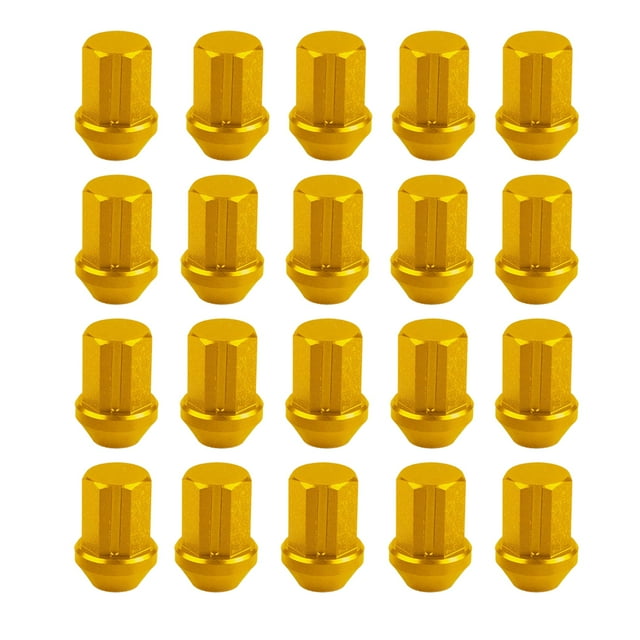 ziyahi 20 Pcs Écrous de Verrouillage de Roue 35MM Alliage d'Aluminium Écrou Léger Écrou de Verrouillage de Roues Robuste Ferrures de Verrouillage Automobile de Course Réparation Noir 1 Jaune 1