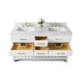 thumbnail image 4 of Ancerre Designs Elizabeth 60" Bathroom Vanity Set with Gold Hardware in White, 4 of 6