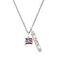 thumbnail image 1 of Delight Jewelry Silvertone Mini USA Flag Silvertone Believe Faith Prayer Hope Bar Charm Necklace, 23", 1 of 4