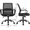 thumbnail image 3 of Lacoo Office Chair Ergonomic Mid Back Mesh Desk Chair Modern Task Home Chair with Lumber Support and Armrest, Black, 3 of 8