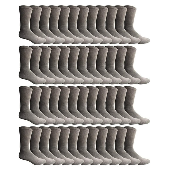 Yacht & Smith 60 Pairs Mens Wholesale Bulk Sports Crew, Athletic Socks Case Pack Options, 13-10 (Gray Crew)