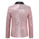 thumbnail image 2 of Men Shiny Gold Sequin Glitter Embellished Blazer Jacket Nightclub Prom Suit, 2 of 6