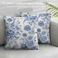 thumbnail image 3 of PHYHOO  Anemone Flower Decorative Throw Pillow Case, Floral Pattern with Bouquet of Blue Flowers Delicate Victorian Design, Couch Bedroom Living Room Cushion Cover, 3 of 5