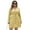 Banana Yellow, variant on Women's Plus Size Ribbed Buttoned V Neck Long Sleeve Dress with Stretch 95% Polyester 5% Elastane For Work Or Casual