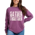 thumbnail image 2 of Gather Together Block Distressed - Women's Garment Dyed Long Sleeve Graphic T-Shirt, 2 of 13