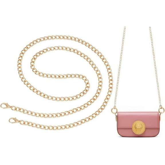 47.4 Inch Purse Chain Strap Golden Crossbody Bag Replacement Strap Long Handbag Chains with Lobster Claw Clasp Metal Chain Straps for Crossbody Shoulder Bag