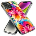 thumbnail image 2 of MUNDAZE Apple iPhone XR Shockproof Clear Hybrid Protective Phone Case Watercolor Paint Summer Rainbow Flowers Cover, 2 of 5